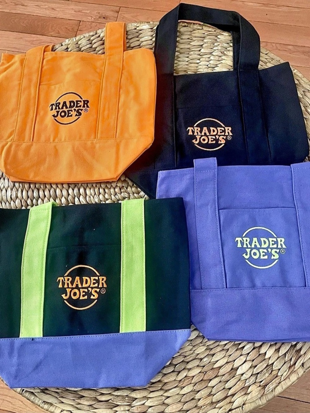 Trader Joe's Trick-or-Treat Mini Canvas Tote Bags Set of 4